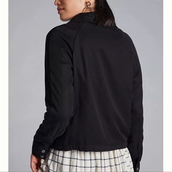 Anthropologie Marrakech Black Twill Moto Jacket NEW Size XS - Picture 4 of 9